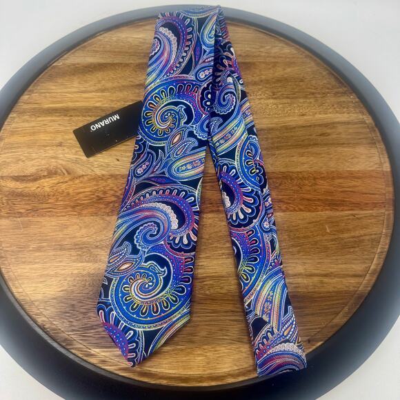 Murano 100% Silk Paisley Men's Tie New With Tag - Picture 1 of 5